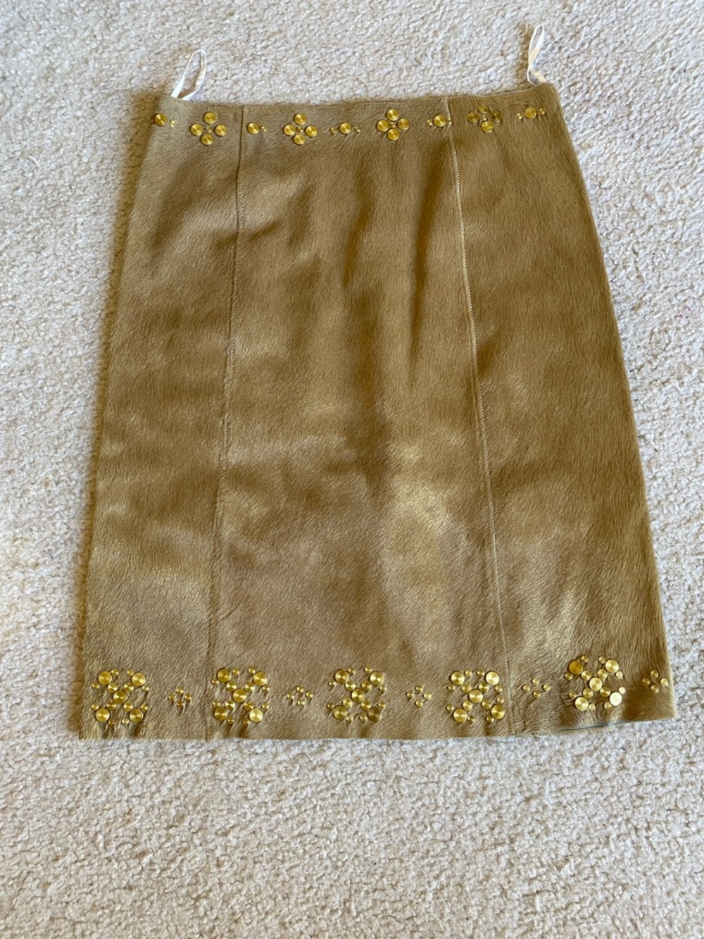 Tory Burch leather/ pony skin skirt , size 8